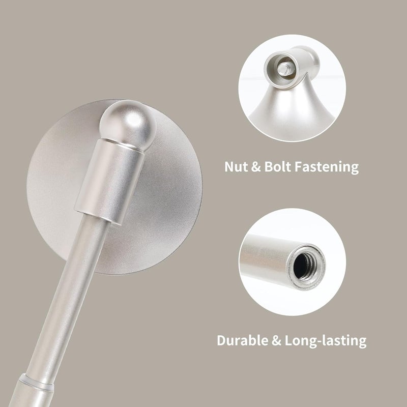 INSFITY Heavy Duty Magnetic Curtain Rods for Metal Door (16-28" Pack 2 Nickel) Magnetic Cafe Curtain Rod with Strong Magnet & Suction-Cup (Patent Pending) - Image 5